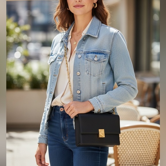 kate spade New York ♠️ Deco Pebbled Leather Chain Shoulder Bag - Picture 2 of 14